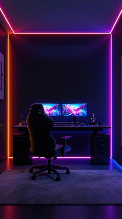 Neon gaming battlestation